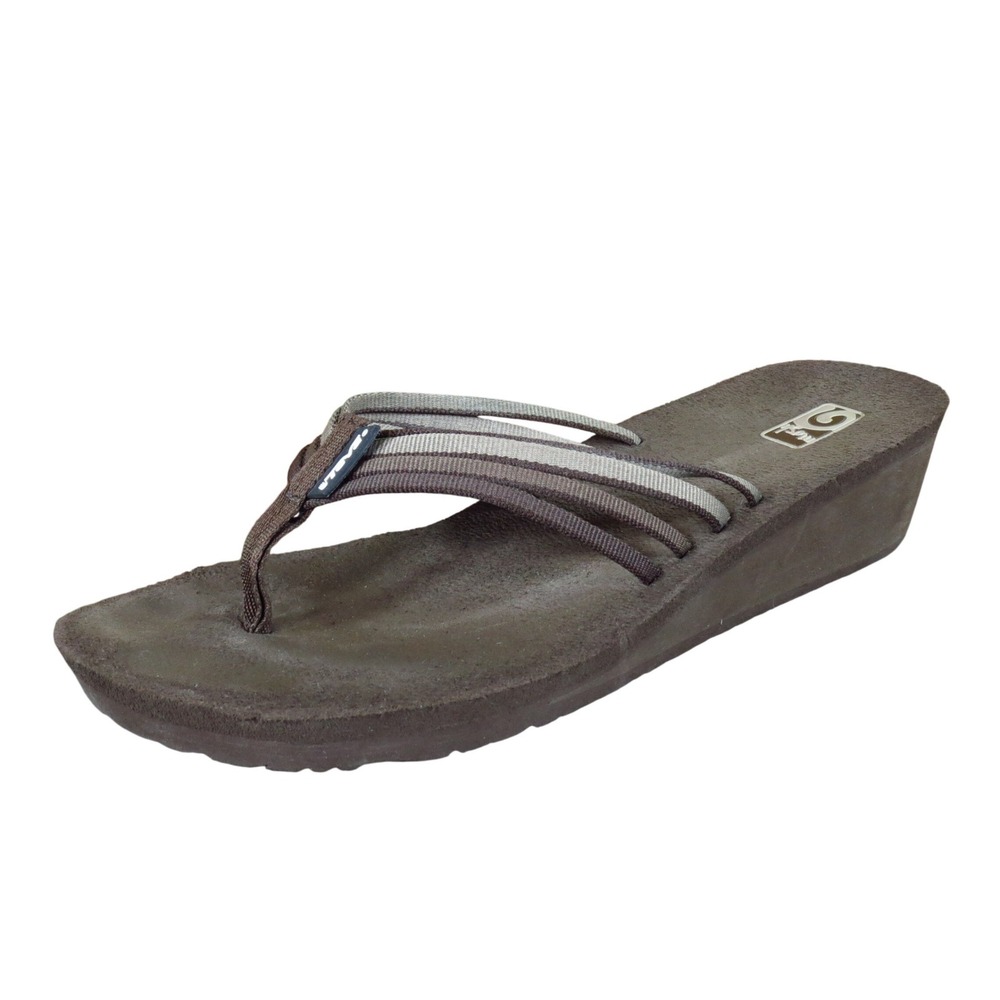 Teva Mush Adapto Wedge Ola 2 Womens Wedge Sandals Size 9 Casual Brown Multi